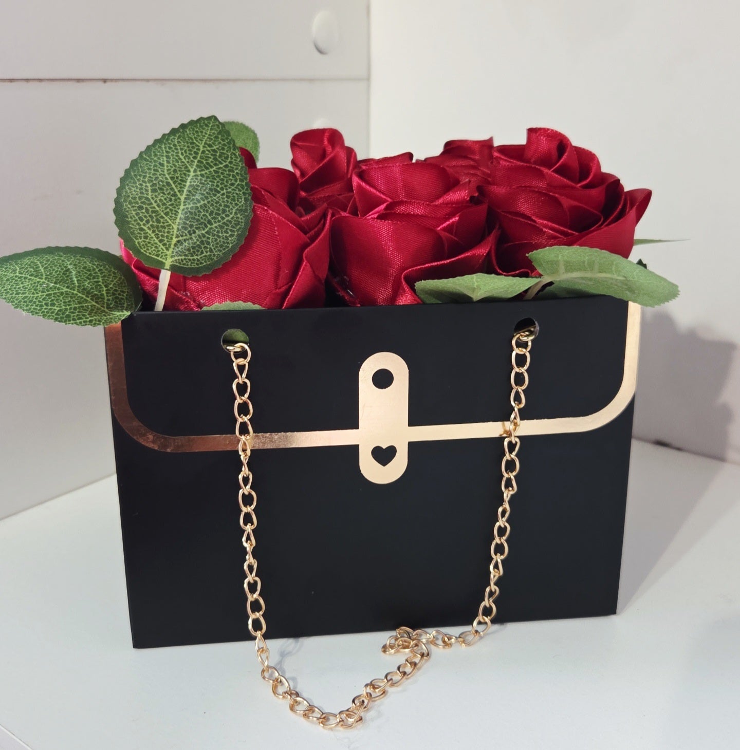 Eternal Roses in Purse-Inspired Gift Bag – A Timeless Gesture of Love
