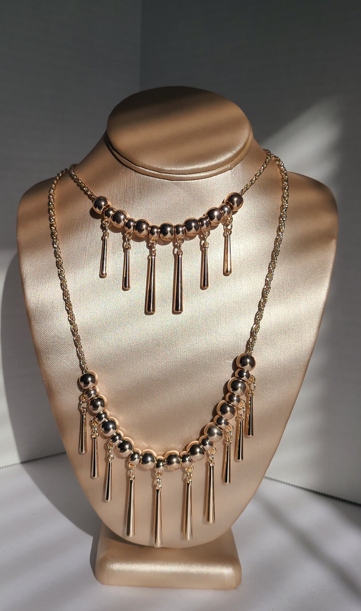 Rose Gold long layered necklace