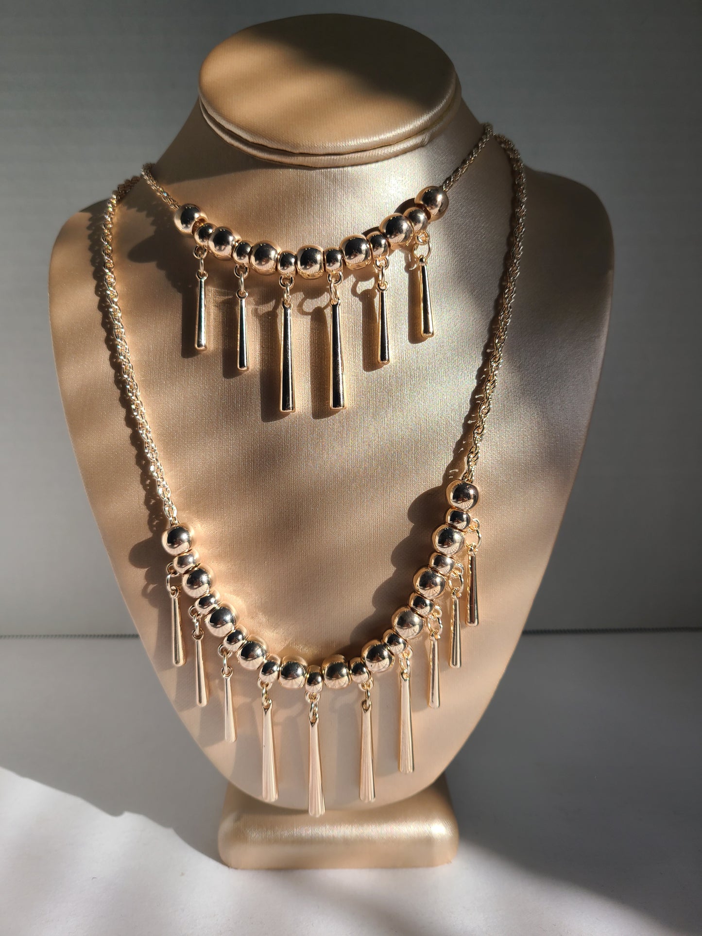 Rose Gold long layered necklace