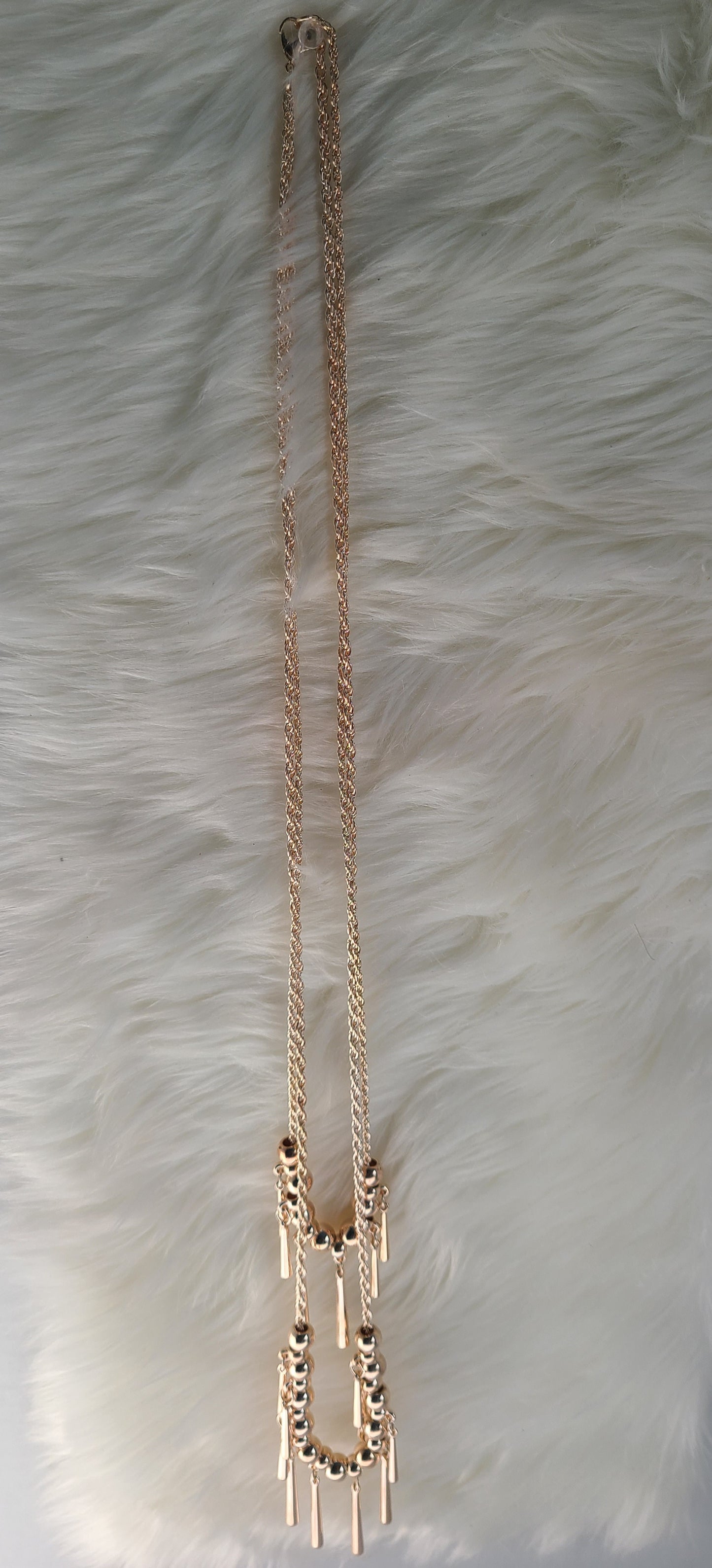 Rose Gold long layered necklace